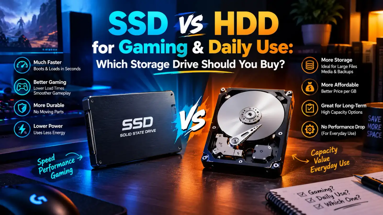 SSD vs HDD for Gaming & Daily Use: Which Storage Drive Should You Buy?