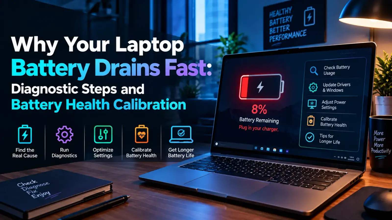 Why Your Laptop Battery Drains Fast: Diagnostic Steps and Battery Health Calibration